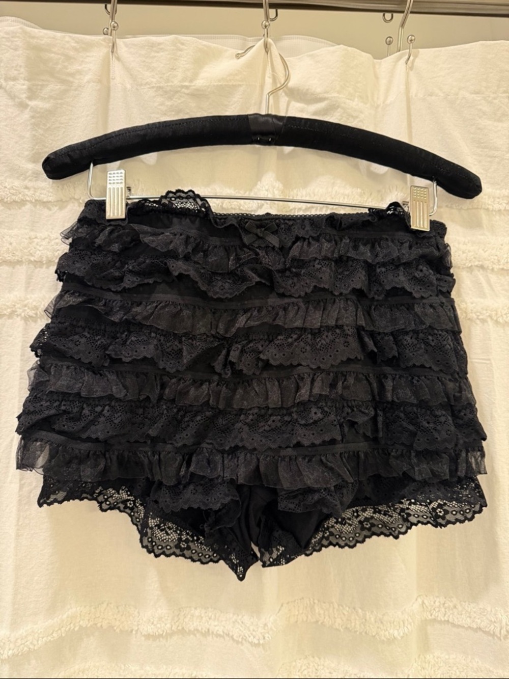 Black Ruffle Micro Shorts